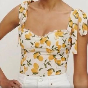 NWT reformation, lemon blouse